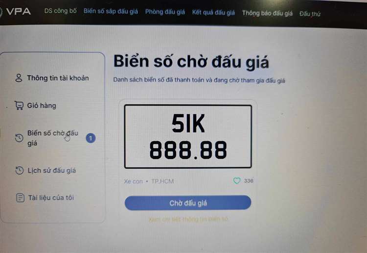 đấu giá biển số xe